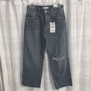 NWT Zara Straight Fit Grey Denim
